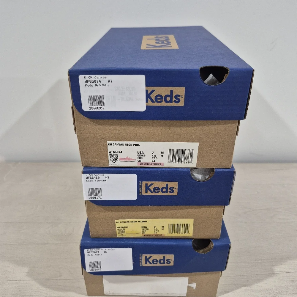 NWT🌈 NEW Keds Champion Sneakers Bundle (3 Pairs) Size 7 💕 Pink Tie Dye Shoes - Picture 6 of 6